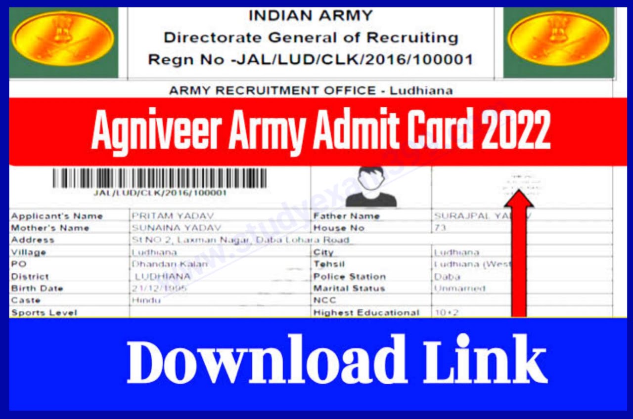 Indian Army Agniveer Recruitment 2022 Admit Card Downlaod Best Link  - इंडियन आर्मी अग्निवीर भर्ती एडमिट कार्ड अभी-अभी जारी