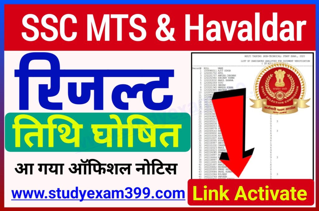 SSC MST and Havildar Result 2022 Date || SSC MST and Havildar Result इस तिथि को होगी घोषित