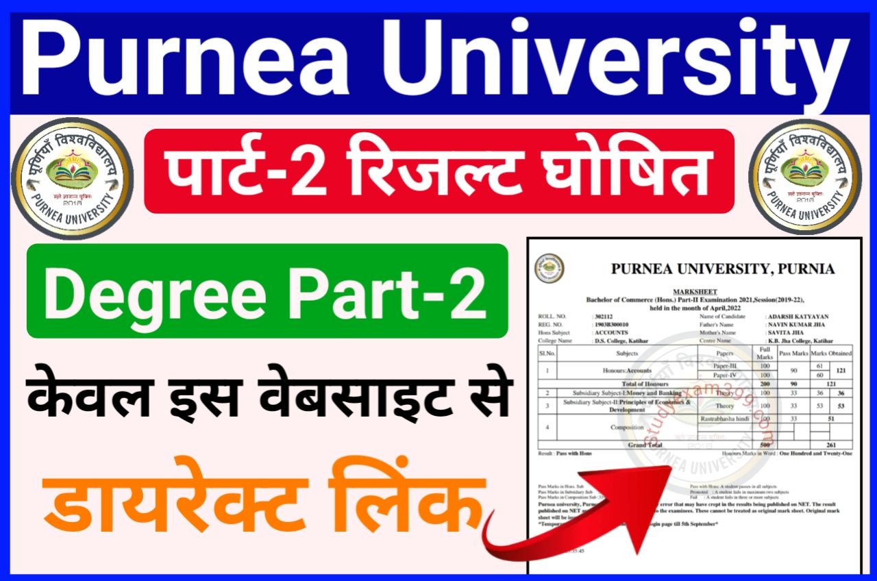 Purnea University BA Part 2 Result 2022 Declared - Purnea University BA Part 2 Result 2019-22 Out New Best Link Active