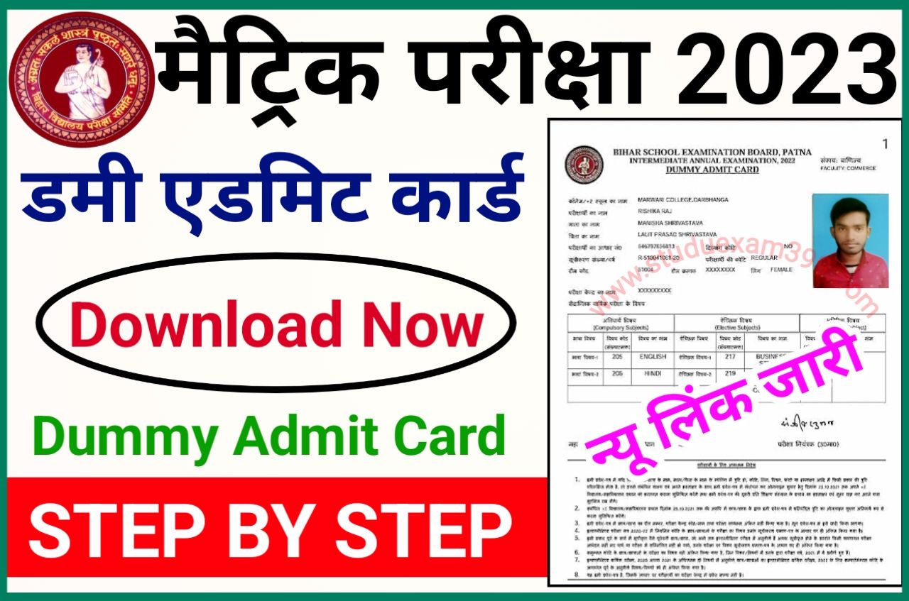 Bihar Board 10th Dummy Admit Card Download 2022 (लिंक जारी) - BSEB Matric Dummy Admit Card Download Direct Best Link Active, अभी अभी हुआ नया लिंक जारी