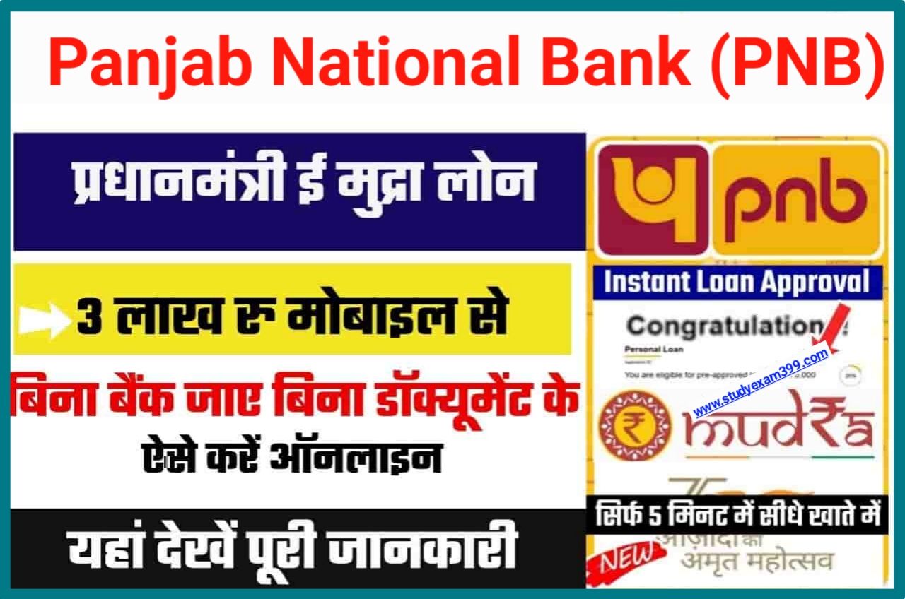 PNB Bank me Mudra Loan Kaise Le - पंजाब नेशनल बैंक से ई-मुद्रा लोन कैसे लें सिर्फ 5 मिनट में 50,000 रुपए Best Loan Process