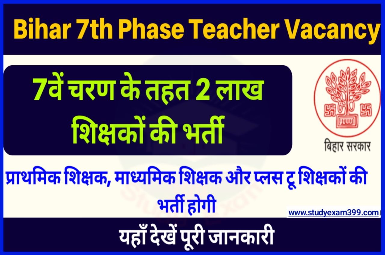 Bihar 7th Phase Teacher Vacancy 2023 - बिहार में शिक्षक के 2.25 लाख के पदों पर जल्द निकलेगा बंपर भर्ती, विज्ञापन यहां से देखें