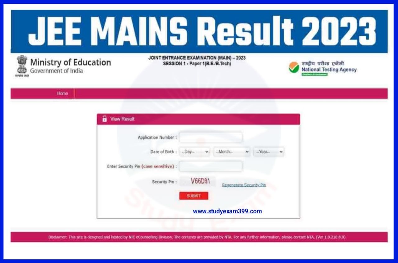 JEE Mains Result 2023 Declared - JEE Main NTA Result & Score Card Download Direct Best लिंक हुआ जारी