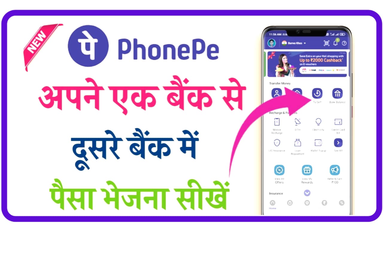 Phone pay Se ek Bank se Dusre Bank me Paise Kaise Bhaja : फोन पे के सहायता से अपने एक बैंक से दूसरे बैंक में पैसा कैसे भेजें, जानिए Best तरीका