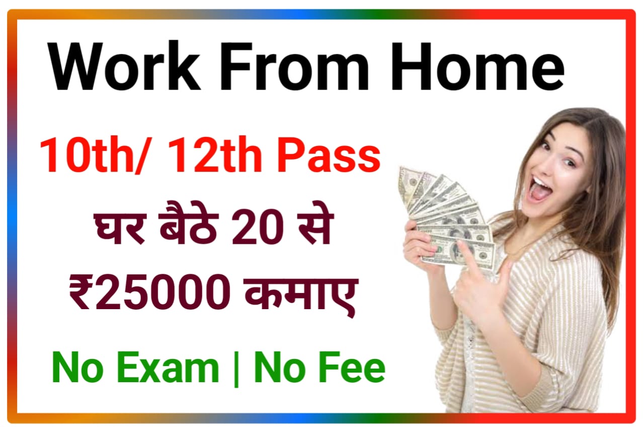 Work From Home Job 2023 : 10वीं 12वीं पास अब घर बैठे वर्क फ्रॉम होम का काम करके महीने के 20 से ₹25000 कमाए, Best Jobs