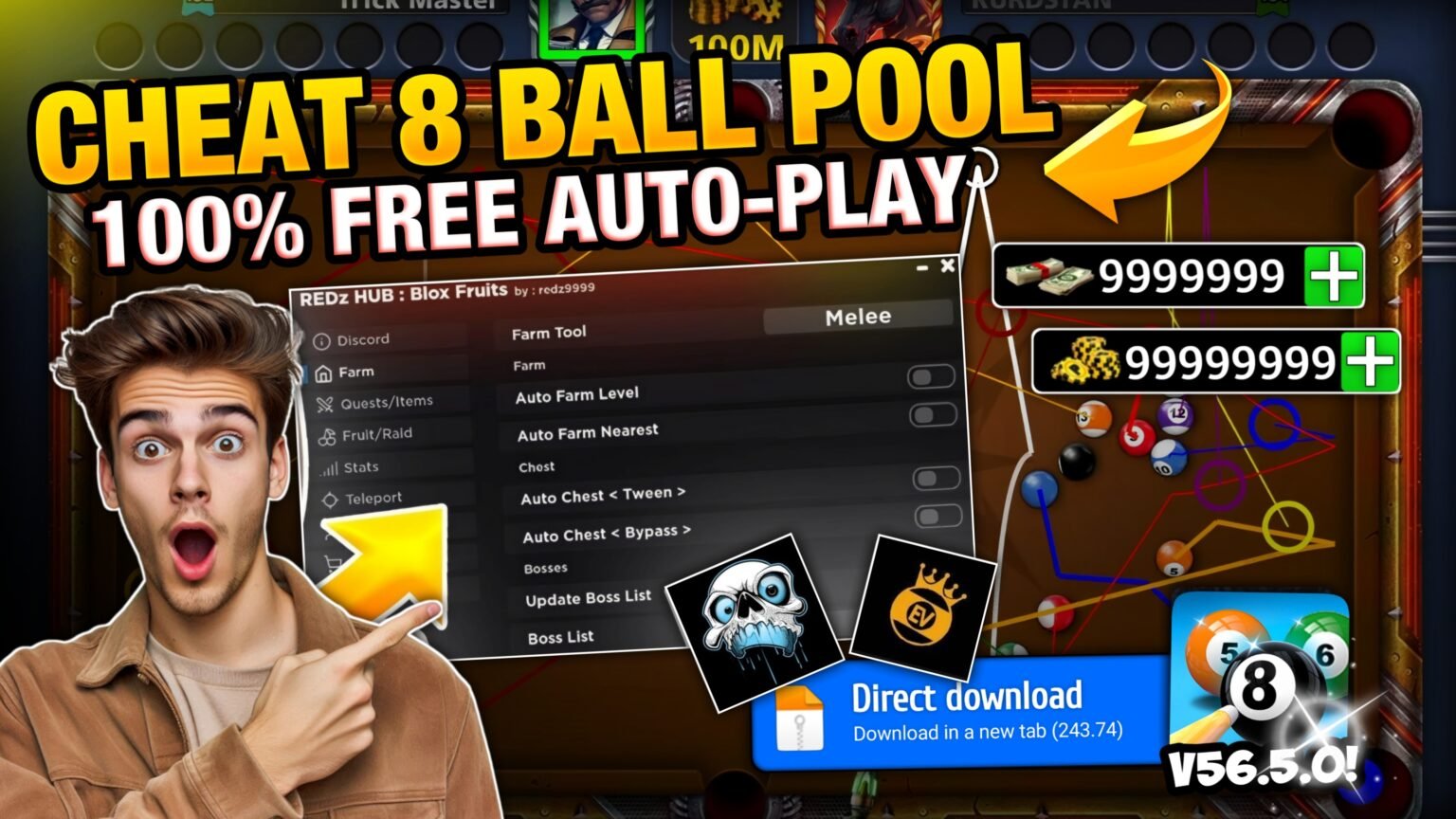8 Ball Pool MOD APK V56.12.2 (Free Autoplay 3 Aim